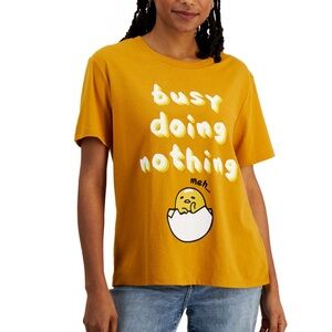 New women’s Sanrio gudetama being lazy yellow tee